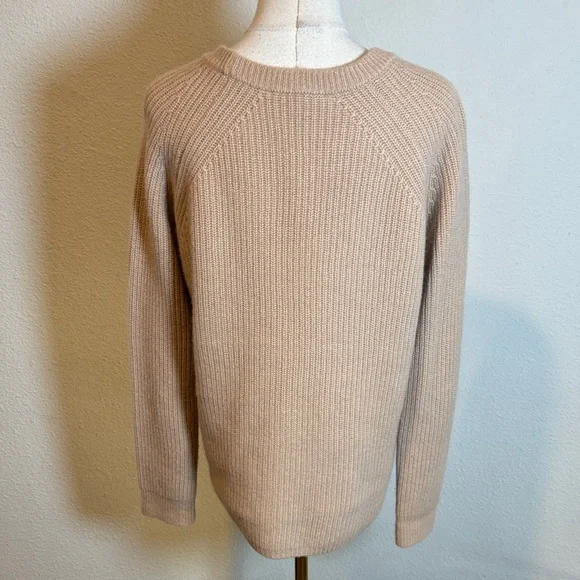 The Cashmere Project Tan Crew Neck Sweater with Black Stitch Accents size Large - Picture 5 of 13